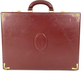 Cartier Must Wine Red Leather Attach&eacute; Case (Pre-Owned)