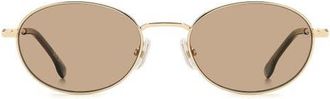 Victoria Beckham VB 1020/S 52mm Oval Sunglasses in Gold Khaki/brown at Nordstrom