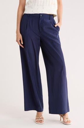 SIMKHAI Sydnie Pleated Wide Leg Pants in Midnight at Nordstrom Rack, Size 12