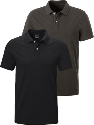 John Devin Poloshirt JOHN DEVIN, Herren, Gr. XXL (60/62), schwarz, dunkelgrau, Piqu&eacute;, Obermaterial: 100% Baumwolle, Basic, Basic normal, Rundhals, abgesteppte Ka