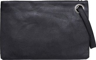 Generic Solid Bag Dinner Envelope Clutch Ladies Color Ladies Leather Bag Fashion Handbag Storage Organizer for Closet (Black, One Size)