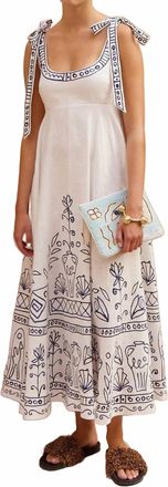 Beulah Santorini Sketch Maxi Dress In White