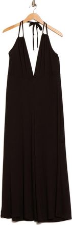 Go Couture Plunge Strap Wide Leg Jumpsuit in Black at Nordstrom Rack, Size X-Large