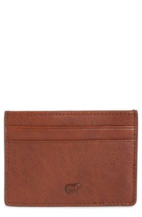 Will Leather Goods Front Pocket Leather Card Case in Cognac at Nordstrom