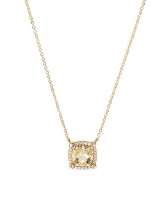 David Yurman 18kt yellow gold Petite Chatelaine citrine and diamond necklace