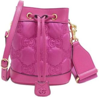 Gucci Pre-owned Bucket Bags, female, Pink, Size: ONE SIZE Pre-owned Bucket Bag