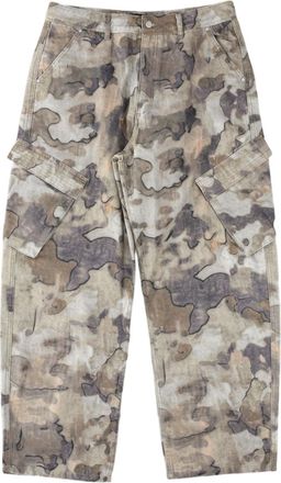 Represent Military Green Loose-Fit Cargo Cotton Pants