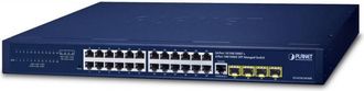 Planet Ipv4/ipv6, 24-port Gestionado L2/l4 Gigabit Ethernet (10/100/1000) 1u Azul
