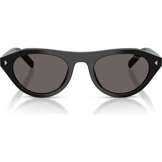 Prada 51mm Irregular Sunglasses in Black /Dark Grey at Nordstrom