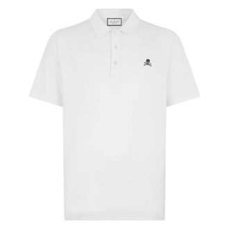 Philipp Plein Tops, Heren, Wit, 4Xl, Katoen, Classic Polo Shirt Skull