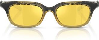 Diesel DL3013U 50mm Mirrored Square Sunglasses in Yellow Barreling Metallic at Nordstrom