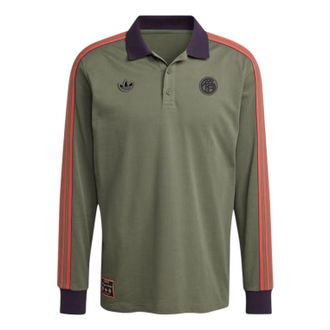 adidas FC Bayern Terrace Icon Long Sleeve Polo Shirt Base Green JN0253