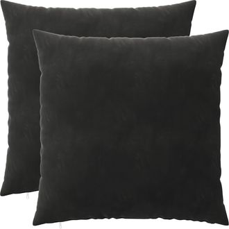 vidaXL Funda De Almohada 2 Pcs Heerlen Negro 65 X 65 Cm Terciopelo Vidaxl