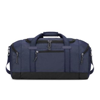 Generic Large Capacity Travel Bag Weekender Overnight Duffle Bags with Compartment Sports Fitness,Compatible For Camping Outdoor Activities(Deep blue)