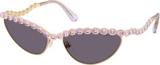 Swarovski SK7030 40361A Womens Sunglasses Gold Size 59