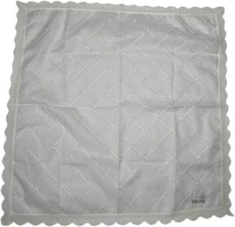 Celine Pre-owned Scarves, female, White, Size: ONE SIZE Pre-owned Vintage Silk Scarf