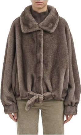 S.W.O.R.D 6.6.44 Ecopelliccia Jas - Dames - Jassen - Bruin - 2XS - Polyester - Jassen