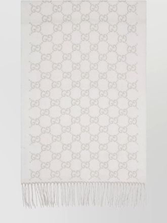 Gucci cashmere fringed hem scarf