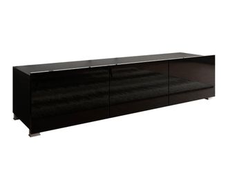 Mirjan24 Mobilier1 - Mueble Tv Tivdalu 103, Negro + Negro Brillante, N&uacute;mero De Puertas: 0, N&uacute;mero De Cajones: 0, 150x37x43cm