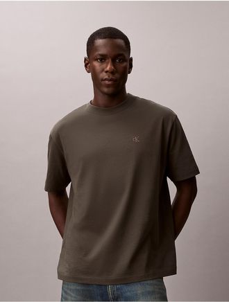 Calvin Klein Mens Archive Logo Relaxed Crewneck T-Shirt - Green - 2XL