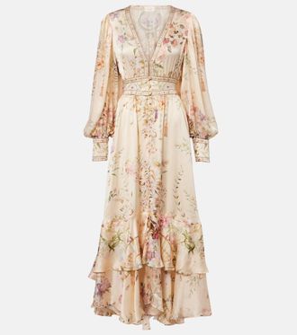 Camilla Embellished printed silk maxi dress