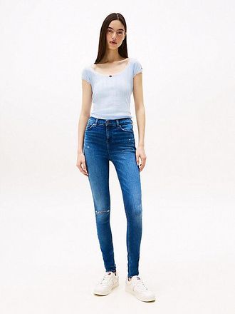 Tommy Hilfiger Nora Distressed Mid Rise Skinny Jeans