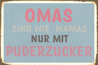 Queence Metallbild »Puderzucker V« Schriftzug Sprüche Sprüche & Texte 1 Stk. tlg. Stahlschild, Blechschild, Sprüche, Texte, witzig, Oma, Mama