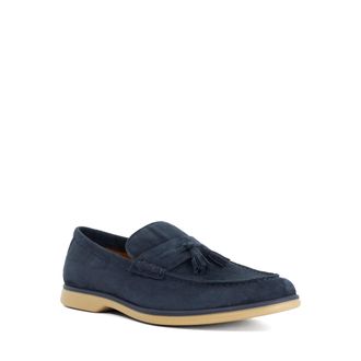 Dune London Mens Broddi - Suede Tassel Trim Loafers - Navy - Size UK 12