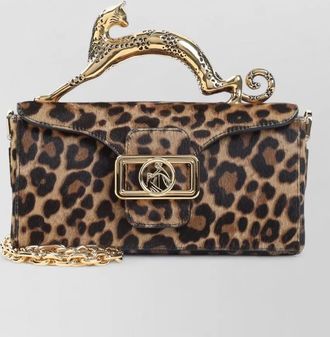 Lanvin pencil cat nano clutch bag leopard