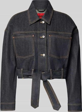 HUGO BOSS Oversized Jeansjacke aus Baumwoll-Mix Modell GALATA in Dunkelblau, Größe XL