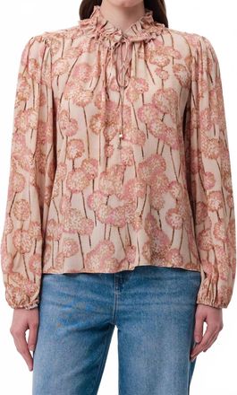 Exquise Paulaina Printed Blouse In Multicolor Beige