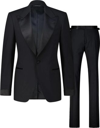 Tom Ford Single Breasted Smokingjas - Heren - Business pakken - Zwart - XL - Wol - Kostuums