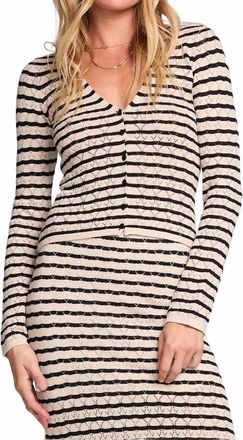 Saltwater Luxe Cardinal Cardigan Sweater In Black/white