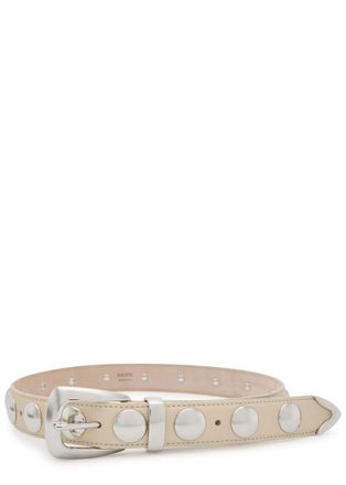 Khaite Benny Studded Leather Belt - Ivory - 34 (UK12/ M)