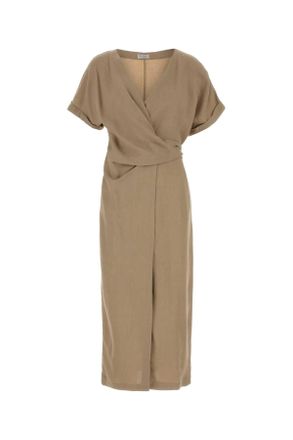 Brunello Cucinelli Cappuccino Jersey Jurk