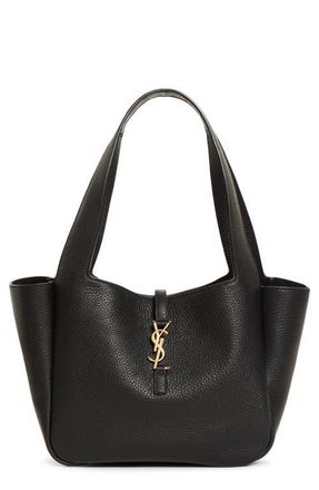 Saint Laurent Small Le 5 &Agrave; 7 Bea Leather Tote in Black at Nordstrom