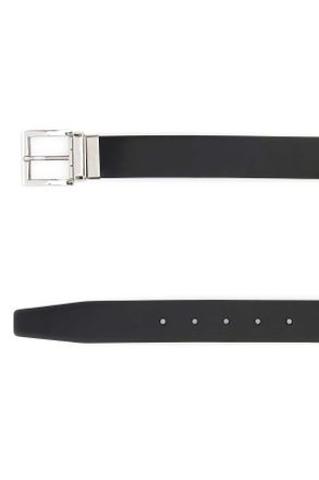 Prada Mens Black Leather Reversible Belt F0002 Vitello Cinture