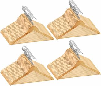 vidaXL Juego De Perchas Para Ropa 100 Uds Antideslizantes Madera Dura Vidaxl
