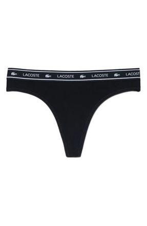 Lacoste Stretch Cotton Jersey Thong in Black at Nordstrom, Size Xx-Large