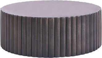 Beliani Accent Coffee Table Black MgO Fiberglass &oslash; 117 cm Round Top UV Stain Rust Water Wind Resistant Modern Outdoor Living Room POZZA