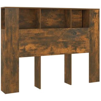vidaXL Headboard Cabinet Smoked Oak 140x18.5x104.5 cm Vidaxl