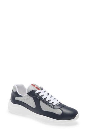 Prada Americas Cup Bike Low Top Sneaker in Baltico/Argento at Nordstrom, Size 9.5Us