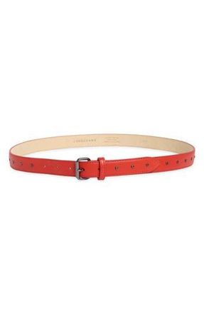 Longchamp Stud Leather Belt in Poppy at Nordstrom Rack