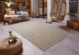 Freundin Home Collection Teppich »Breeze« rechteckig 8 mm Höhe In-& Outdoor, Wetterfest, Balkon, Garten, Wohnzimmer, Rauten