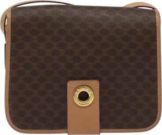 Celine Macadam Brown Canvas Shoulder Bag (Pre-Owned)