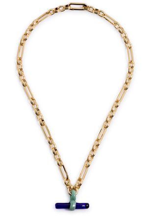 Sandralexandra T-bar 18kt Gold-plated Necklace - Green - One Size