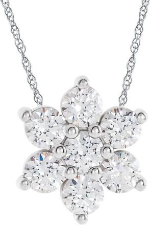 Pompeii3 1/2Ct 7-Stone Diamond Pendant 14k White Gold 18 Necklace