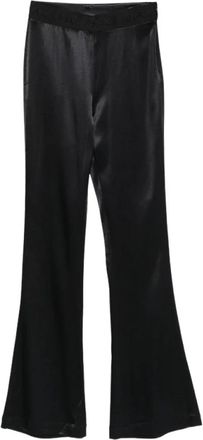 Versace Jeans Couture Logo Tailleband Broek - Dames - Wijde Broeken - Zwart - L - Broeken
