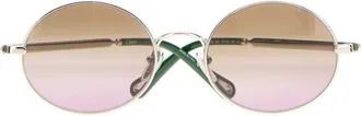 Chlo&eacute; Womens Sunglass Gradient Tinted Round Metal Sunglasses Silver