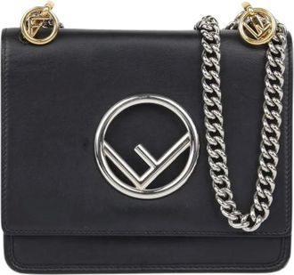 Fendi Pre-owned Cross Body Bags, female, Black, Size: ONE SIZE Pre-owned Kan Eye Small Shoulder Crossbody Bag